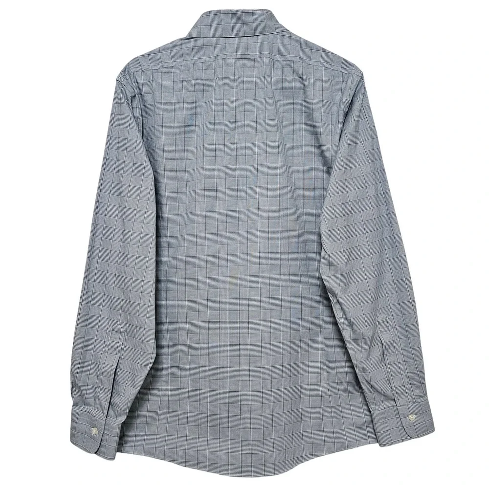 Brooks Brothers Milano Fit Plaid Dress Shirt Blue Gray Quiet Luxury  Ivy 16 34 - Picture 3 of 12